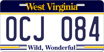 WV license plate OCJ084