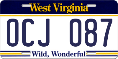 WV license plate OCJ087