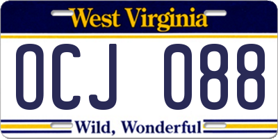 WV license plate OCJ088