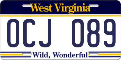 WV license plate OCJ089