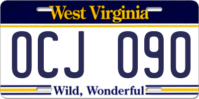 WV license plate OCJ090