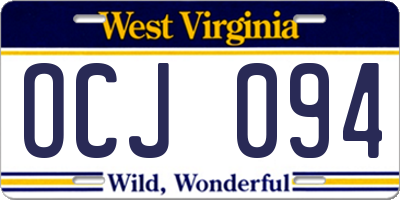 WV license plate OCJ094