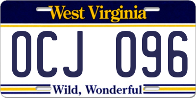 WV license plate OCJ096