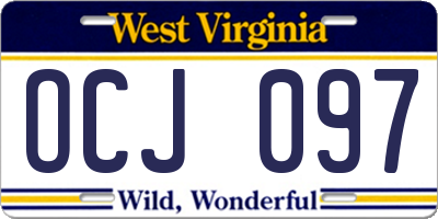 WV license plate OCJ097