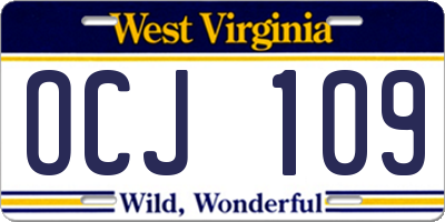WV license plate OCJ109