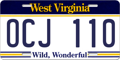 WV license plate OCJ110