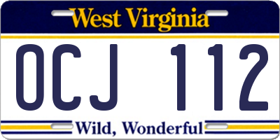 WV license plate OCJ112