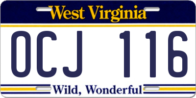 WV license plate OCJ116