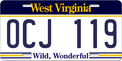 WV license plate OCJ119