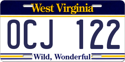 WV license plate OCJ122
