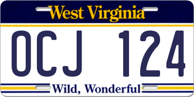 WV license plate OCJ124