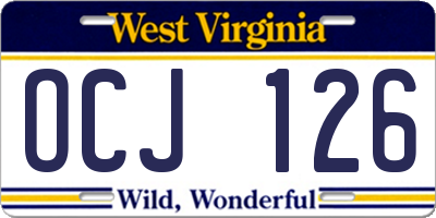WV license plate OCJ126