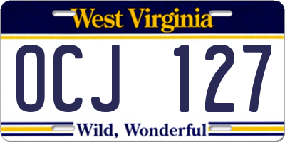 WV license plate OCJ127