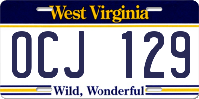 WV license plate OCJ129