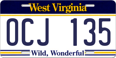 WV license plate OCJ135
