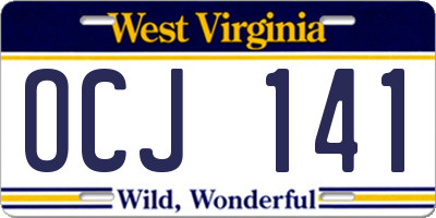 WV license plate OCJ141
