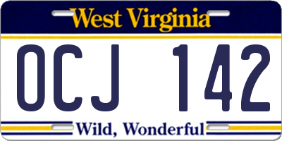 WV license plate OCJ142