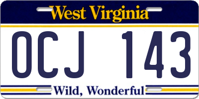 WV license plate OCJ143