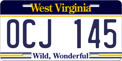 WV license plate OCJ145