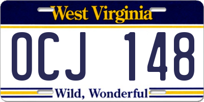 WV license plate OCJ148