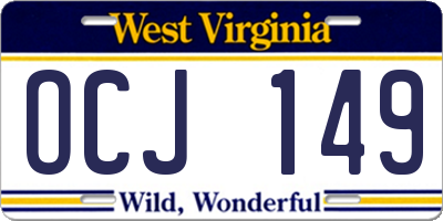 WV license plate OCJ149