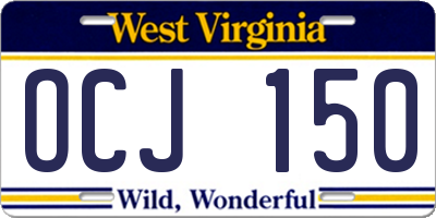 WV license plate OCJ150