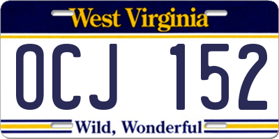 WV license plate OCJ152