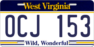 WV license plate OCJ153