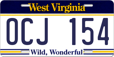 WV license plate OCJ154