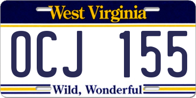 WV license plate OCJ155