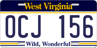 WV license plate OCJ156