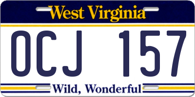 WV license plate OCJ157