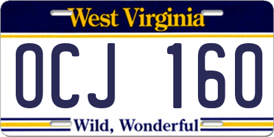 WV license plate OCJ160