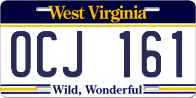 WV license plate OCJ161