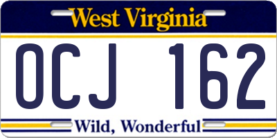 WV license plate OCJ162