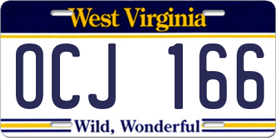WV license plate OCJ166