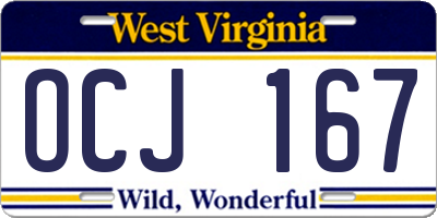 WV license plate OCJ167