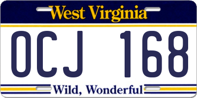 WV license plate OCJ168