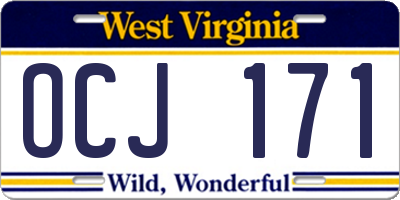 WV license plate OCJ171