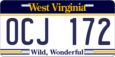 WV license plate OCJ172