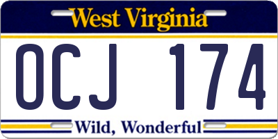 WV license plate OCJ174