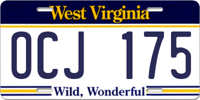 WV license plate OCJ175