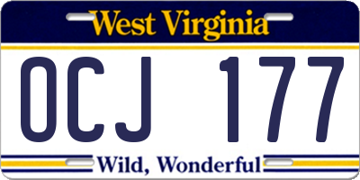 WV license plate OCJ177