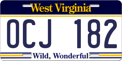 WV license plate OCJ182