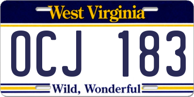 WV license plate OCJ183