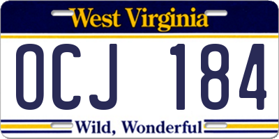 WV license plate OCJ184