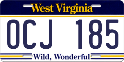 WV license plate OCJ185
