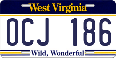 WV license plate OCJ186
