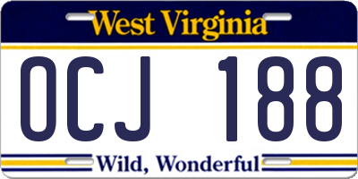 WV license plate OCJ188