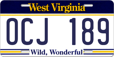 WV license plate OCJ189